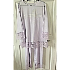 Vintage Jenelle of California Lace Trimmed Lavender Pajama Lounge Set READ DESC!